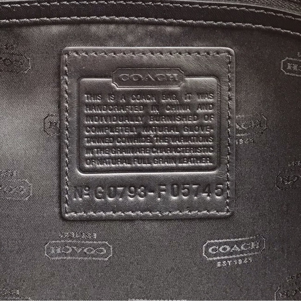 Coach Black Leather Briefcase Laptop Business Portfolio Bag - Picture 9 of 12